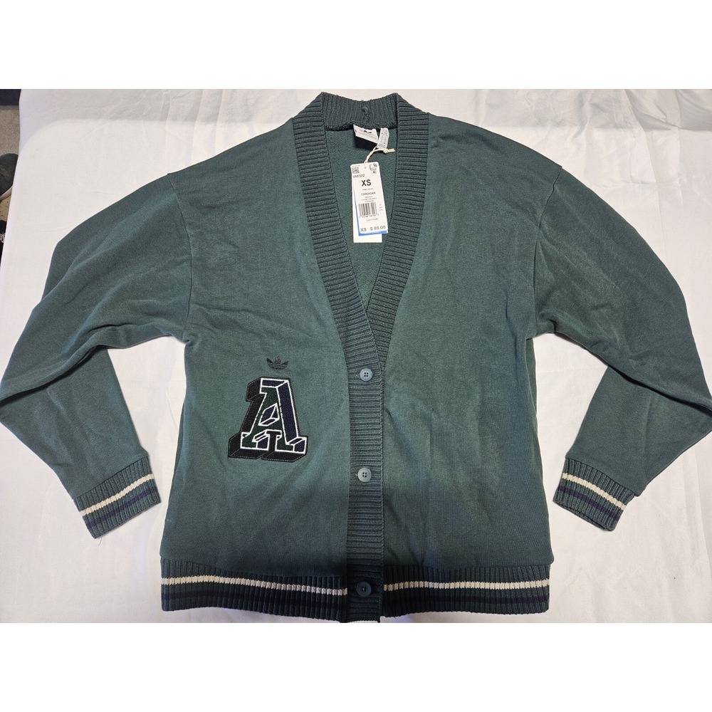 Adidas Originals Class of 1972 Cardigan Cotton Casual Button Front Size XS Green